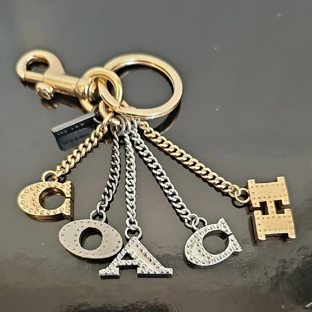 Coach Perforated Letters Charm Key Fob (Style No. 91474) Like New